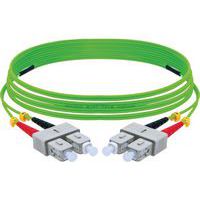 Duplex jumper 2,0 mm OM5 SC-UPC/LC-UPC groen - 5 m