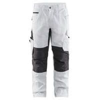 Pantalon peintre stretch blanc/gris foncé