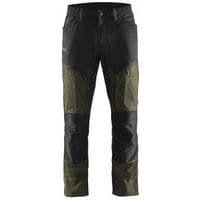 Pantalon services stretch vert olive/noir, poche A4 / tablette