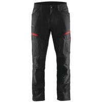 Pantalon services stretch noir/rouge, poche A4 / tablette