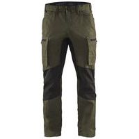 Pantalon services stretch vert olive/noir