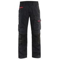 Pantalon services stretch noir/rouge