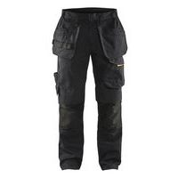 Pantalon services stretch avec poches flottantes noir/jaune