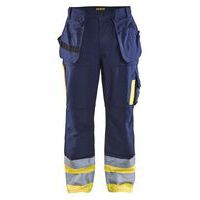 Pantalon artisan haute visibilité marine/jaune, polyester/coton