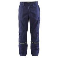 Lasbroek 1701 - marineblauw/geel