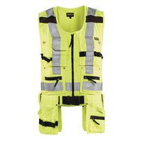 Gilet porte-outils haute visibilité jaune fluorescent ceinture textile