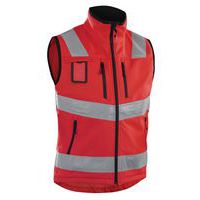 Gilet softshell haute visibilité rouge fluorescent