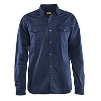 Chemise Twill marine avec boutons-pression