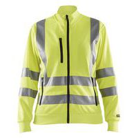 Sweat zippé haute visibilité femme jaune fluorescent