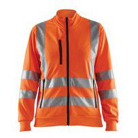 Sweat zippé haute visibilité femme orange fluorescent