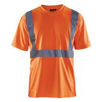 T-shirt haute visibilité col en V orange fluorescent