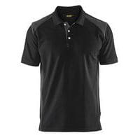 Polo piqué noir/gris foncé