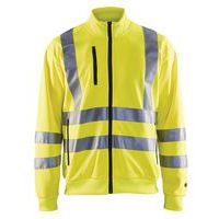 Sweat zippé haute visibilité jaune fluorescent