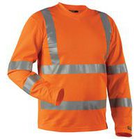 T-Shirt manches longues HV col en V orange, matière respirante