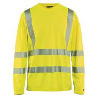 T-shirt manches longues haute visibilité col en V anti-UV jaune