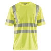 T-shirt anti-UV haute visibilité jaune fluorescent, col rond