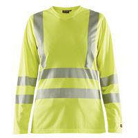 T-shirt haute visibilité manches longues femme jaune fluorescent