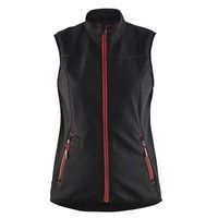 Bodywarmer Softshell Dames 3851 - zwart/rood