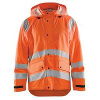 Veste de pluie haute visibilité niveau 1 orange fluo, bas réglable