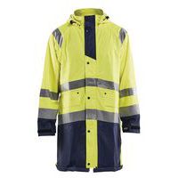 Veste de pluie haute visibilité niveau 1 jaune fluorescent/marine