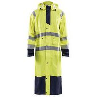 Manteau de pluie haute visibilité niveau 1 jaune fluorescent/marine