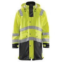 Veste de pluie HV niveau 3 jaune fluo/noir, fermeture robuste