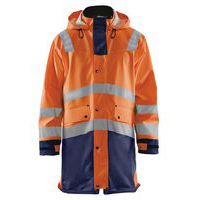 Veste de pluie HV niveau 3 orange fluo/marine fermeture robuste