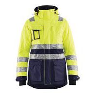 Parka hiver haute visibilité femme jaune fluorescent/marine