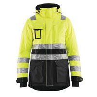 Parka hiver haute visibilité femme jaune fluorescent/noir