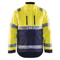 Veste hiver haute visibilité polyester jaune fluo/marine, respirant