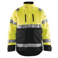 Veste hiver haute visibilité polyester/coton jaune fluorescent/noir