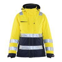 Veste hiver haute visibilité femme jaune fluorescent/marine