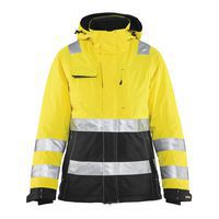 Veste hiver haute visibilité femme jaune fluorescent/noir