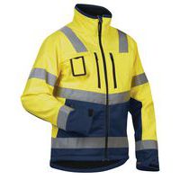 Veste softshell haute visibilité jaune fluorescent/marine étanche