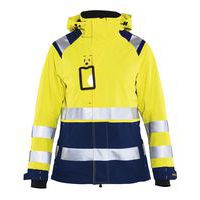 Veste hardshell imperméable haute visibilité femme jaune/marine