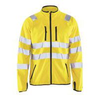 Veste softshell haute visibilité jaune fluorescent, col haut