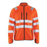 Veste softshell haute visibilité orange fluorescent, col haut