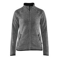 Veste tricotée femme gris anthracite/blanc