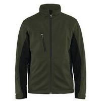 Veste softshell vert olive/noir, col en molleton