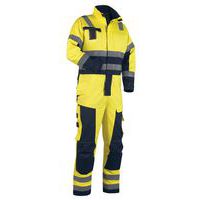 Combinaison manches longues hiver multinormes jaune fluorescent/marine