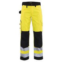 Pantalon haute visibilité femme jaune fluorescent/noir