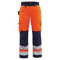 Pantalon haute visibilité femme orange fluorescent/marine