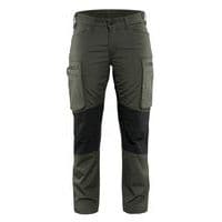 Pantalon services stretch femme vert armée/noir