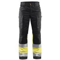 Pantalon haute visibilité stretch femme marine/jaune fluorescent