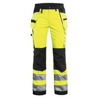 Pantalon softshell haute visibilité femme jaune fluorescent/noir