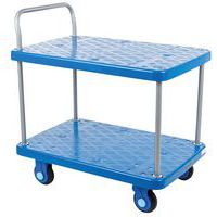 Chariot plastique 2 plateaux - Force 300 kg - Manutan Expert