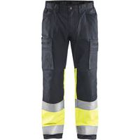 Pantalon artisan stretch haute visibilité marine/jaune fluorescent