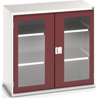 Hoge kast Verso 1050x550x1000mm met raamdeur en 2 legborden - BOTT