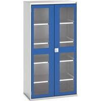 Hoge kast Verso 1050x550x2000mm met raamdeur en 4 legborden - BOTT