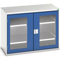 Hoge kast Verso 1050x550x800mm met raamdeur en 2 legborden - BOTT